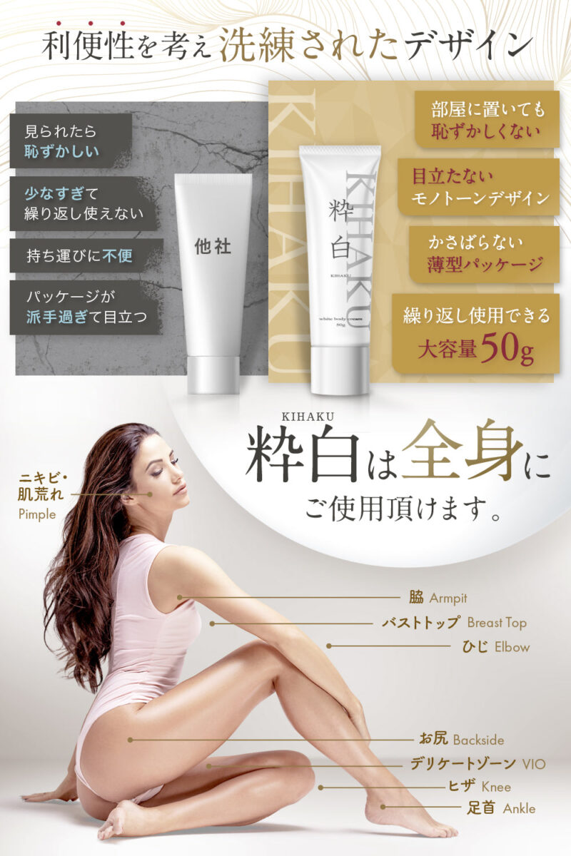 [KIHAKU] White Body Cream 50g - Image 4